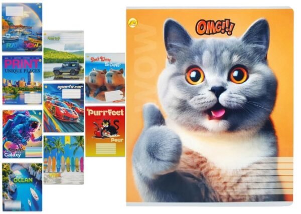 Зошит 36 аркушів клітка Мікс, Тетрада (ціна за 1шт)