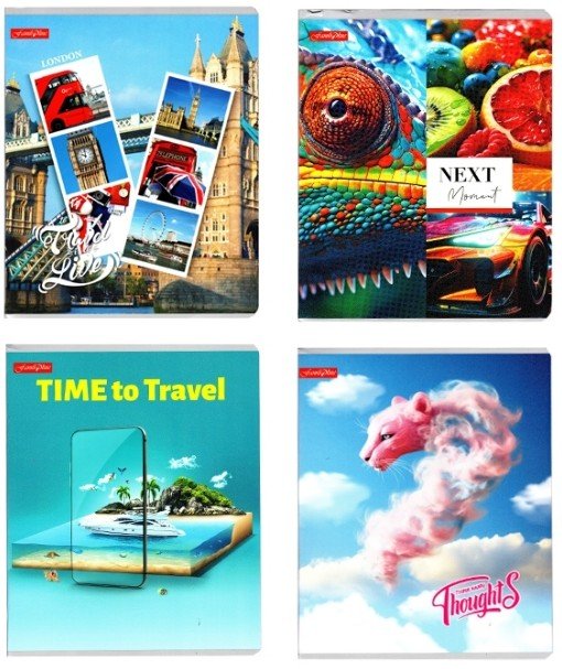 Зошит 96 аркушів клітинка Золотий Мікс (ціна за 1шт)